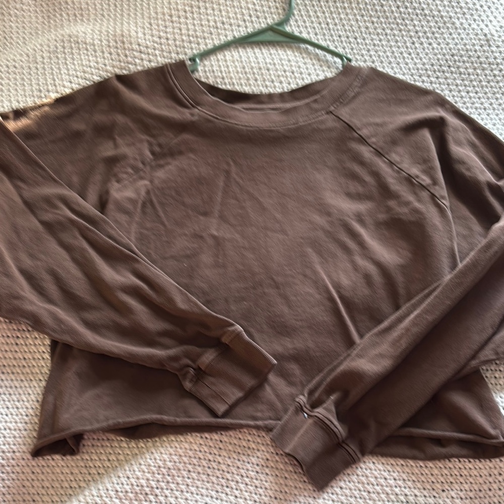 Brown Crew Neck Women's Sweater